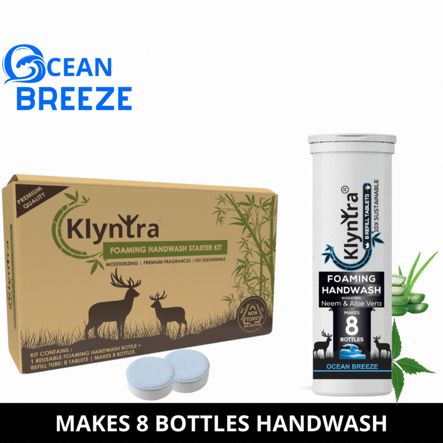 Foaming Handwash Tablet with Neem & Aloe Vera - Starter Kit - Ocean Breeze